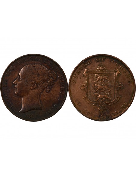 Jersey Victoria, Reine 1/13 shilling Cuivre 1861