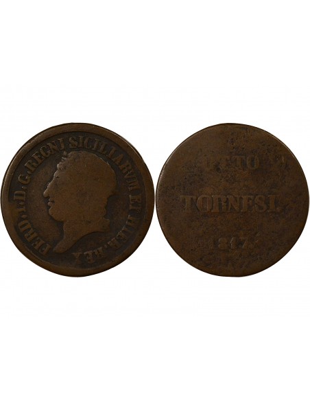 Royaume des Deux-Siciles Ferdinand I des Deux-Siciles 8 Tornesi Cuivre 1817