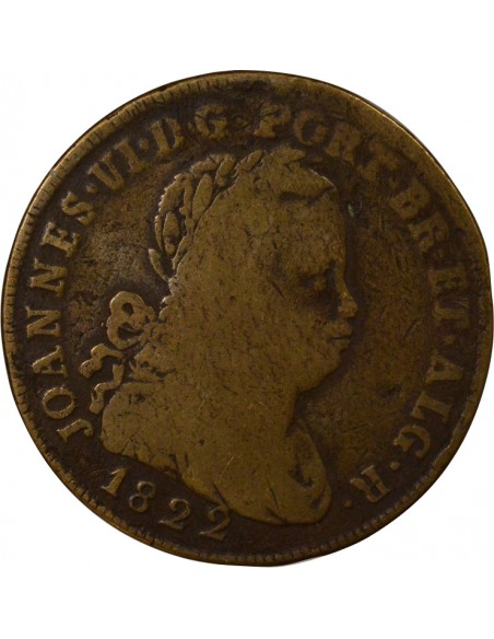 Portugal Jean VI du Portugal 40 reis Bronze 1822 Lisbonne