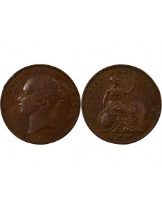 Royaume-Uni Victoria, Reine 1 penny Cuivre 1843 Londres 2