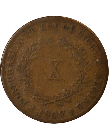 Portugal Maria II 10 reis Cuivre 1842 Lisbonne