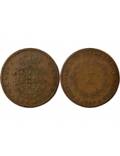 Portugal Maria II 10 Reis Cuivre 1842 Lisbonne 2