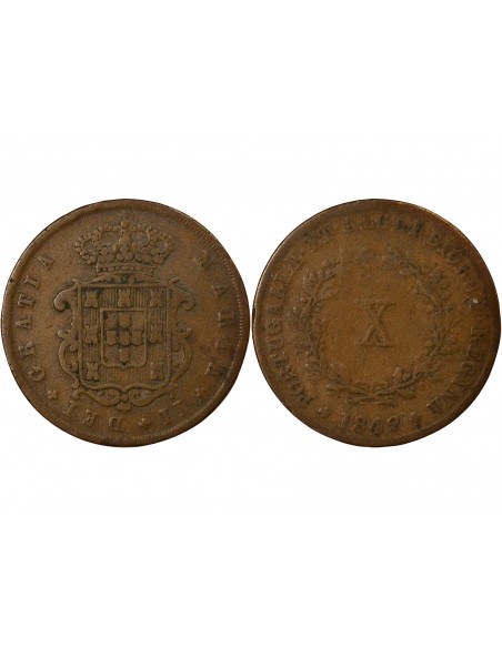 Portugal Maria II 10 reis Cuivre 1842 Lisbonne