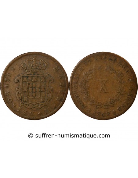 Portugal Maria II 10 reis Cuivre 1842 Lisbonne