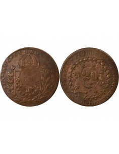Brésil Pedro II 20 Reis Cuivre 1835 2