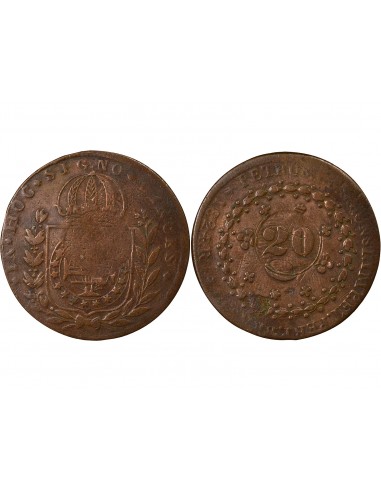 Brésil Pedro II 20 Reis Cuivre 1835