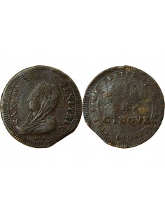 Vatican Pape Pie VI 5 baiocchi Cuivre 1797 2