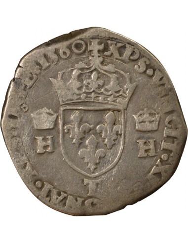 Henri II 1 teston Argent 1560 T Nantes