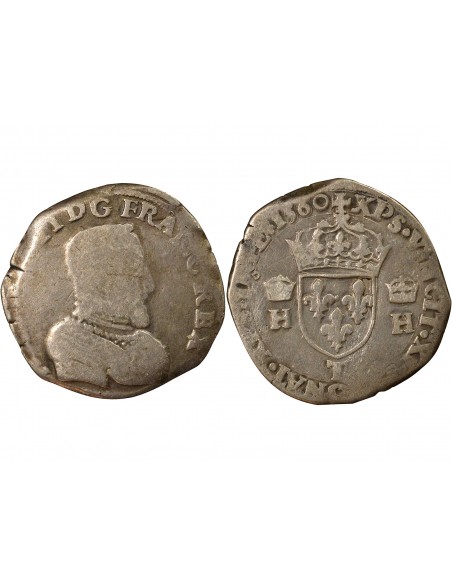 Henri II 1 teston Argent 1560 T Nantes