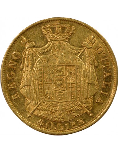 ITALIE, NAPOLEON﻿ 1er - 40 LIRE OR 1814 M MILAN