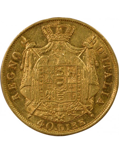 ITALIE, NAPOLEON﻿ 1er - 40 LIRE OR 1814 M MILAN