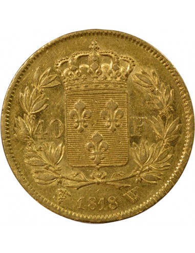 40 FRANCS OR LOUIS XVIII 1818 W LILLE