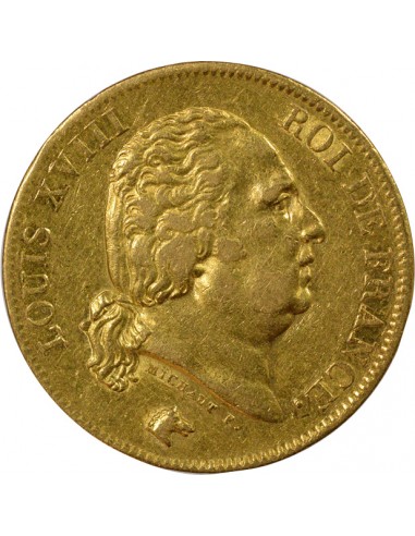 40 FRANCS OR LOUIS XVIII 1818 W LILLE