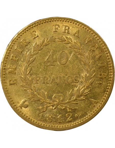NAPOLEON Ier﻿ - 40 FRANCS OR TETE LAUREE 1812 A PARIS﻿