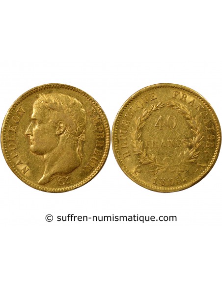 NAPOLEON Ier﻿ - 40 FRANCS OR 1808 A PARIS﻿