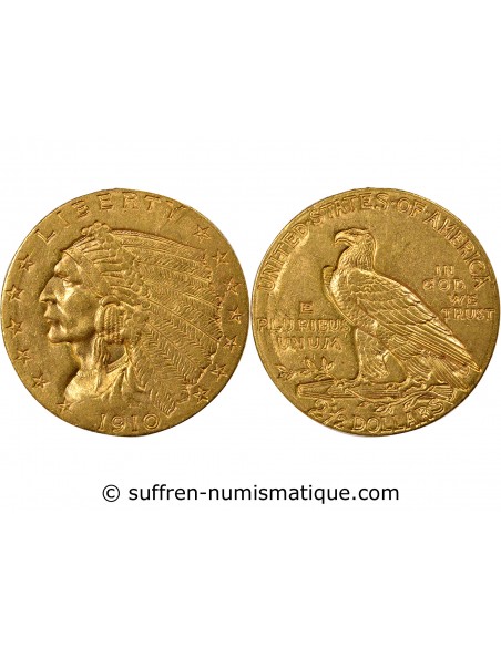 Etats Unis d'Amérique 2,5 Dollars Or 1910 Philadelphie