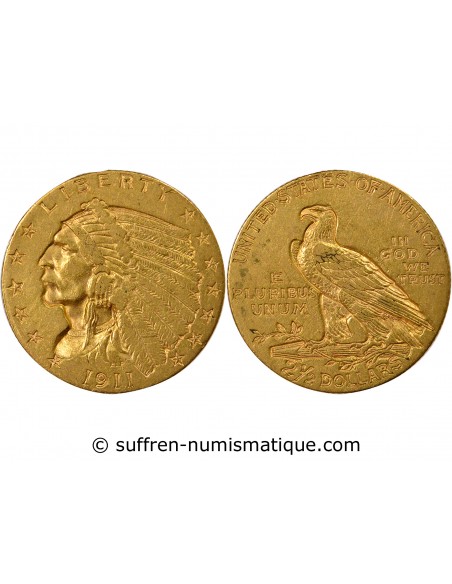 Etats Unis d'Amérique 2,5 Dollars Or 1911 Philadelphie