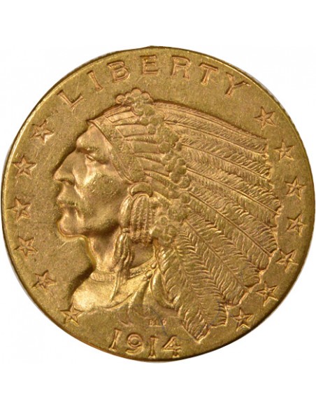 Etats Unis d'Amérique 2,5 Dollars Or 1914 Philadelphie