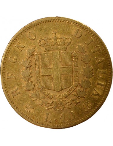 ITALIE, VICTOR-EMMANUEL II - 10 LIRE OR 1863 T BN