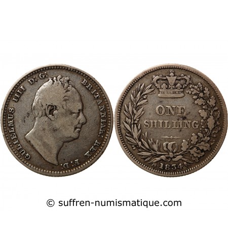 ANGLETERRE, GUILLAUME IV - SHILLING ARGENT 1834﻿