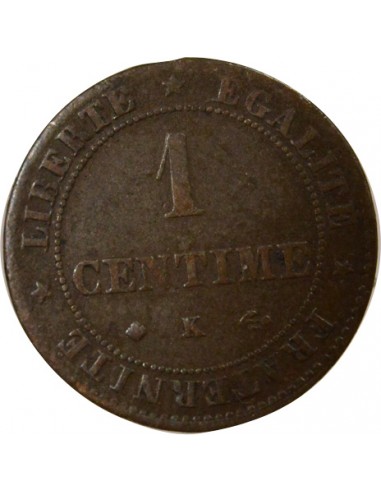 1 centime Bronze 1872 K Bordeaux
