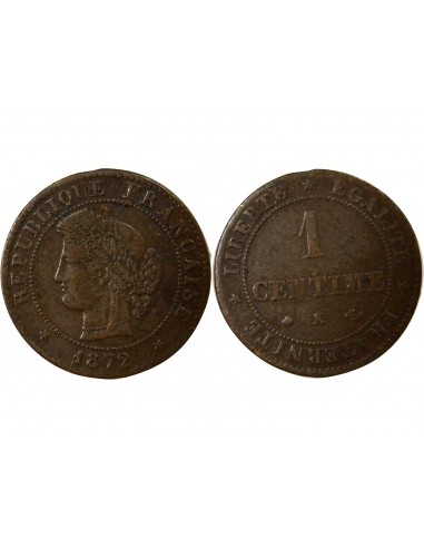 1 centime Bronze 1872 K Bordeaux