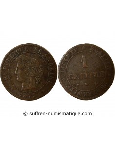 1 centime Bronze 1872 K Bordeaux