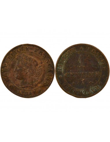 1 centime Bronze 1874 A Paris