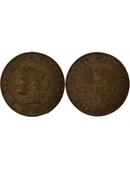 1 centime Bronze 1875 K Bordeaux