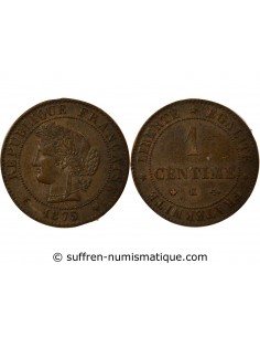 1 centime Bronze 1875 K Bordeaux