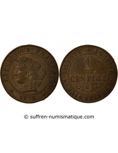1 centime Bronze 1875 K Bordeaux