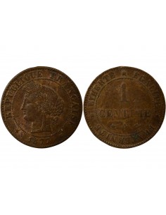 Cérès - Centime 1877 A Paris 1 centime Bronze 1875 A Paris 2