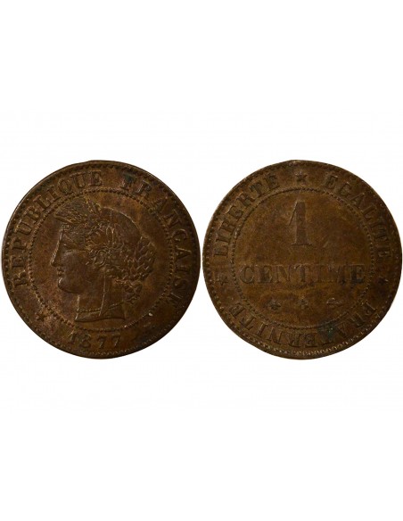 Cérès - Centime 1877 A Paris 1 centime Bronze 1875 A Paris