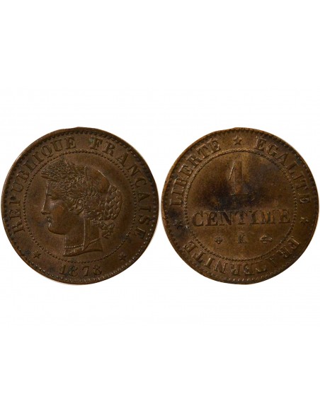 1 centime Bronze 1878 K Bordeaux