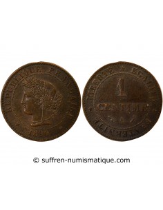 1 centime Bronze 1890 A Paris
