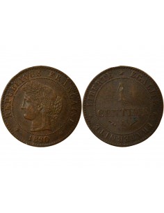 1 centime Bronze 1890 A Paris 2