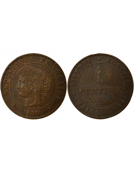 1 centime Bronze 1890 A Paris