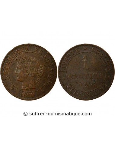 1 centime Bronze 1890 A Paris