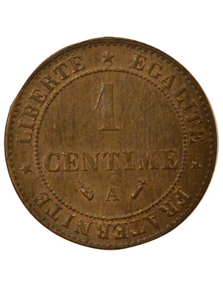 1 centime Bronze 1892 A Paris