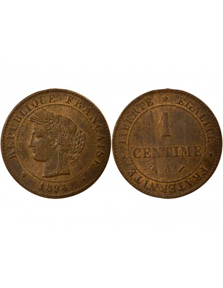 1 centime Bronze 1894 A Paris