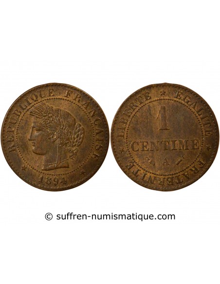 1 centime Bronze 1894 A Paris