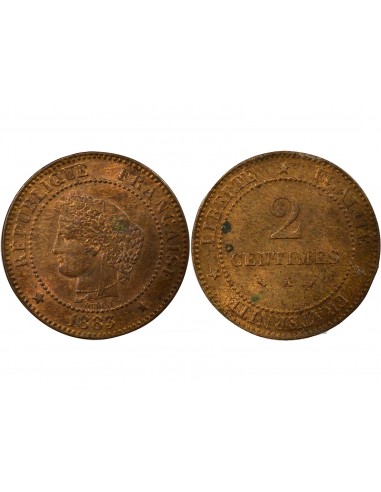 2 centimes Bronze 1883 A Paris