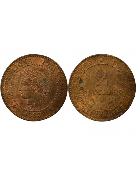 2 centimes Bronze 1883 A Paris