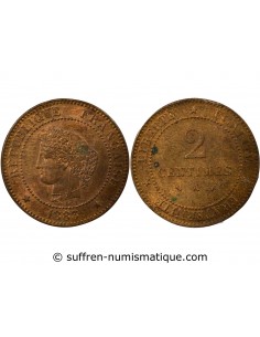 2 centimes Bronze 1883 A Paris
