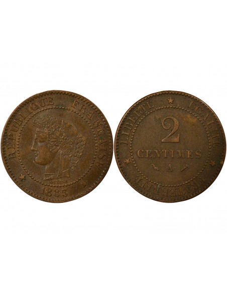 2 centimes Bronze 1885 A Paris