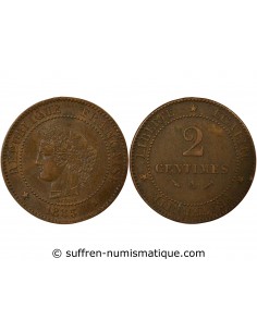 2 centimes Bronze 1885 A Paris