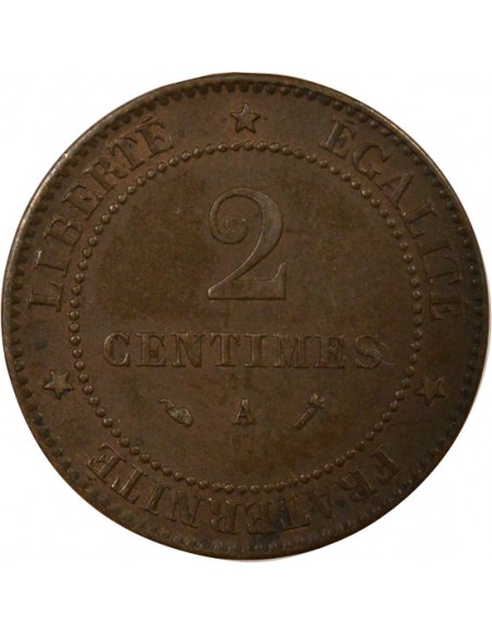 2 centimes Bronze 1888 A Paris