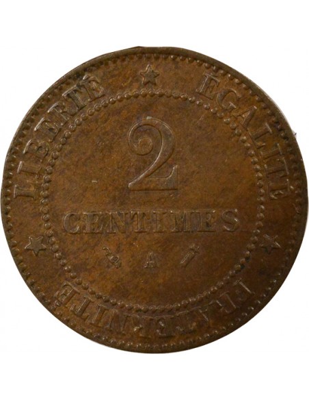 2 centimes Bronze 1891 A Paris