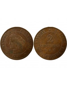 2 centimes Bronze 1891 A Paris 2