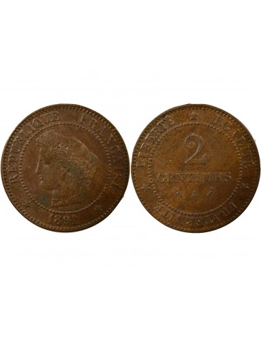 2 centimes Bronze 1891 A Paris